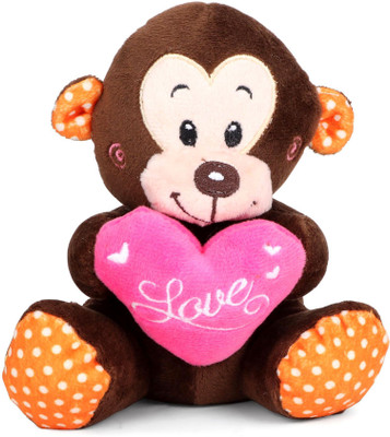 

Starwalk Dark Brown Monkey Plush with Pink Heart 14 cm - 14 cm(Multicolor)
