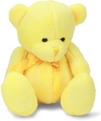Starwalk Bear Plush With Polka Dotted Bow Yellow Colour 25 cm - 25 cm(Multicolor)