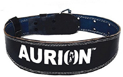 Aurion 2121 Leather Gym Belt (Black) Wrist Support (L, Black)