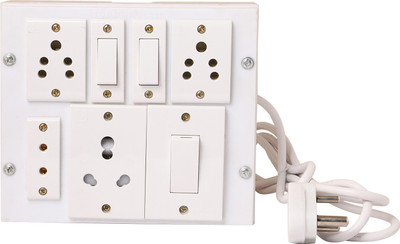 BAHUL power strip extension multi outlet board Fitted with 3 Anchor Sockets,One 2 Pin Socket, and 1 big 15 Amp Plug 4  Socket Extension Boards(White, 4 m)