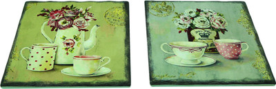 

Importwala Vintage tea ceramic trivets set of 2 Matte Trivet(Pack of 2)