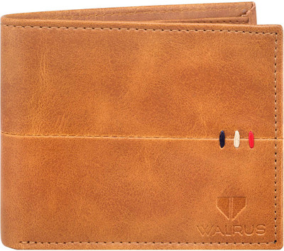 

Walrus Men Beige Genuine Leather Wallet(7 Card Slots), Tan