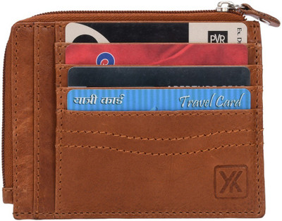 

Yark Men Tan Genuine Leather Card Holder(8 Card Slots)