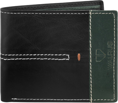 

Walrus Men Multicolor Genuine Leather Wallet(8 Card Slots), Black & green
