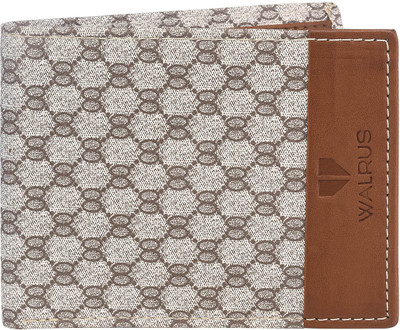 

Walrus Men Multicolor Artificial Leather Wallet(8 Card Slots), White & brown