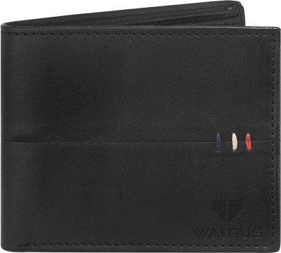 Walrus Men Black Genuine Leather Wallet(7 Card Slots)