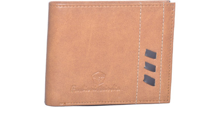 

ANSSS Men Tan Artificial Leather Wallet(6 Card Slots), Tan & cream