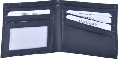 

ANSSS Men Black Artificial Leather Wallet(6 Card Slots)