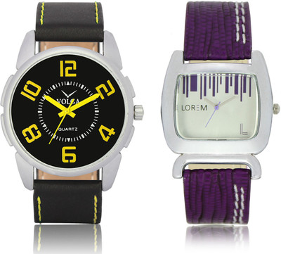 

LOREM VL25LR207 New Latest Stylish Designer Leather Belt Attractive Different Combo Watch - For Men & Women