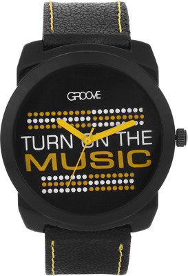 

Groove Gatsby Black Colour Watch - For Boys