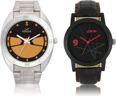 LOREM VL03LR08 New Latest Stylish Designer Leather-Metal Belt Attractive Different Combo Watch  - For Men   Watches  (LOREM)