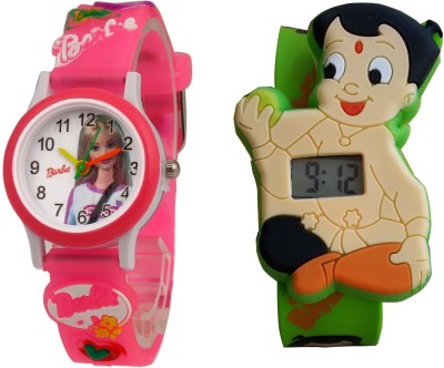 SS Traders Cute Barbie and Chotabheem strap watches-Birthday Return Gift for Kids Watch  - For Boys & Girls   Watches  (SS Traders)