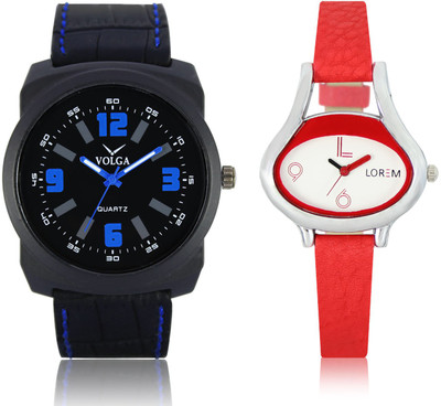 

LOREM VL32LR206 New Latest Stylish Designer Leather Belt Attractive Different Combo Watch - For Men & Women