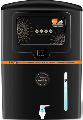 

Protek Elite Plus with L.E.D Indicators 12 L RO + UV + UF + TDS Water Purifier(Black, Orange)