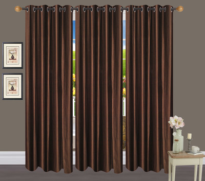 

Handloom Hut 213 cm (7 ft) Polyester Door Curtain (Pack Of 3)(Plain, Brown Bamboo)