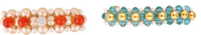

AccessHer Pack of 2 Party wear Studden golden Hair accessories barrettes Back Pin(Multicolor)