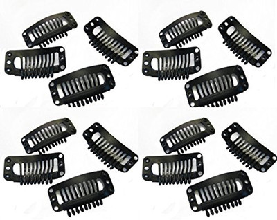 

Ritzkart Imported 12pcs Steel Snap Clip for Hair Extension Weft Wigs Hair Clip(Black)