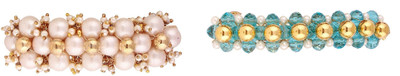 

AccessHer Pack of 2 Party wear Studden golden Hair accessories barrettes Back Pin(Multicolor)