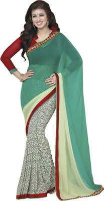 

LeelaFashion Embroidered Bollywood Georgette Saree(Green)