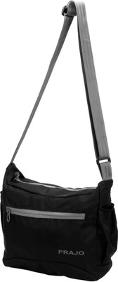 prajo Men Casual Black Polyester Sling Bag