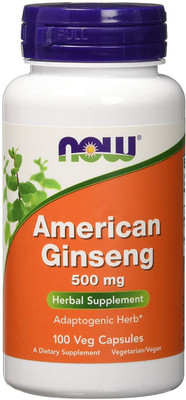 Now Foods American Ginseng, 500 mg, 100 Veg Capsules(100 No)