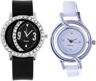 Fashionnow Combo of Fashionable Black And White NA Watch  - For Women   Watches  (Fashionnow)