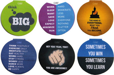 

QuoteSutra Set of 6 Round Quote Magnetic Bookmarks Bookmark(Inspirational, Multicolor)