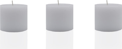 

AuraDecor Pure Paraffin Wax Smokeless Scented Cylinderical Pillar Candles Candle(White, Pack of 3)
