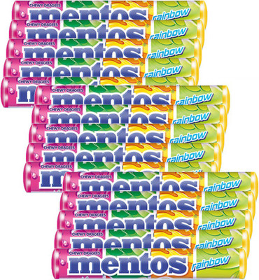

Mentos Chewy Rainbow Stick Assorted Mouth Freshener(Pack of 15)