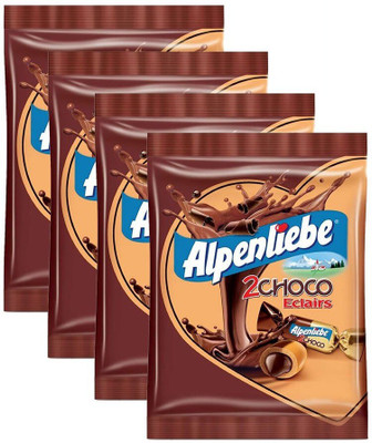 

Alpenliebe 2Choco Eclairs, 50 pieces pouch (175g Each) Chocolaty Toffee(Pack of 4)