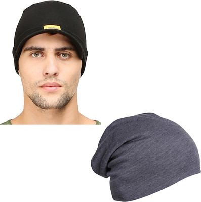 FabSeasons Solid Beanie Cap(Pack of 2)