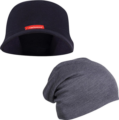 FabSeasons Solid Beanie Cap(Pack of 2)