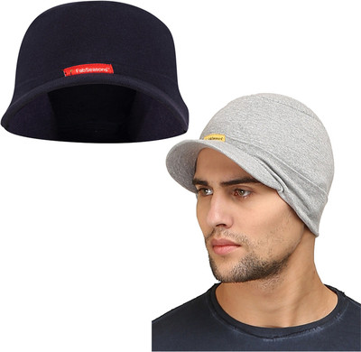 FabSeasons Solid Skull Cap Cap(Pack of 2)