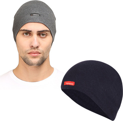 FabSeasons Solid Skull Cap Cap(Pack of 2)
