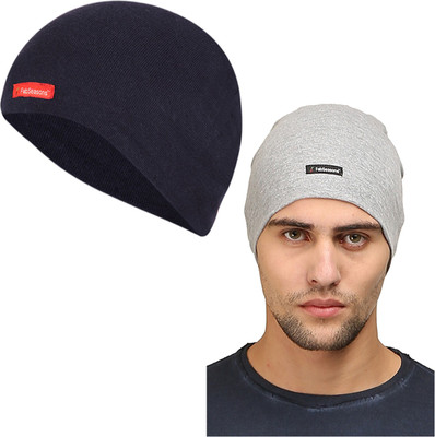 FabSeasons Solid Skull Cap Cap(Pack of 2)