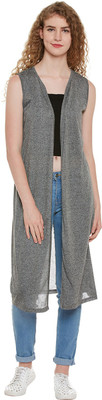 Chill Winston Women No Closure Solid Cardigan