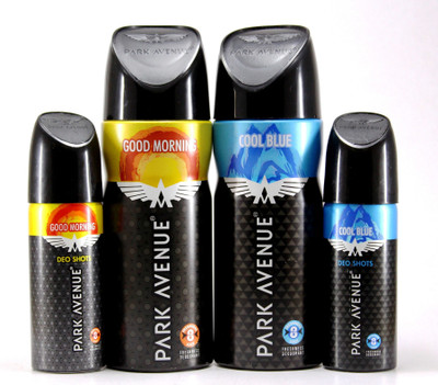 

Park Avenue Good Morning and Cool Blue Deodorant Mini Combo Deodorant Spray - For Men(254 g, Pack of 4)
