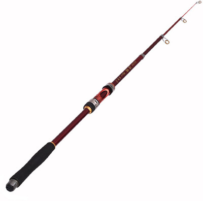 Hunting Hobby Fishing Telescopic Rod (6Feet), Metalized Rings Red Fishing Rod(180 cm, 100 kg, Red)