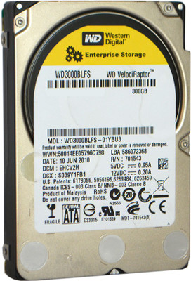 

Western Digital VelociRaptor 300 GB Servers, Network Attached Storage Internal Hard Disk Drive (WD3000BLFS)