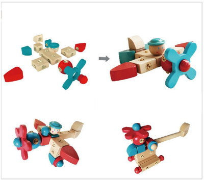 

Emob 56 Pcs Creative & Colorful Multi-Functional Wooden Construction Blocks Learning Toy For Children(Multicolor)