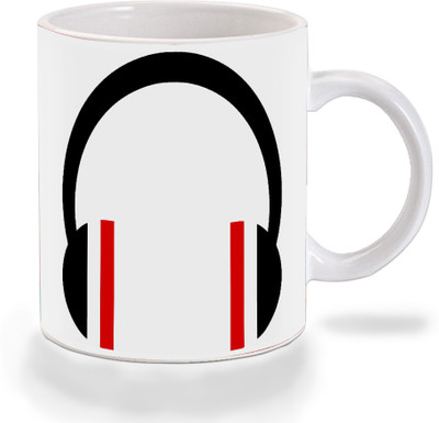 

Mooch Wale Music Headphone Ceramic Mug(325 ml), Multicolor
