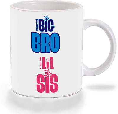 

Mooch Wale The Big Bro The Lil Sis Ceramic Mug(325 ml), Multicolor