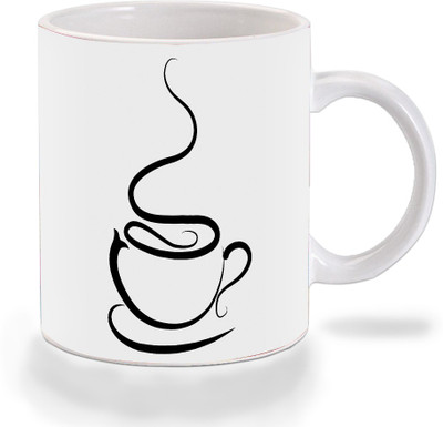 

Mooch Wale Tea Coffee Art Ceramic Mug(325 ml), Multicolor