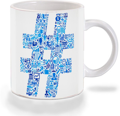 Mooch Wale Hashtag Work Ceramic Coffee Mug(325 ml)
