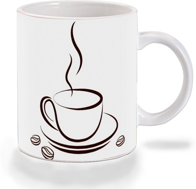 

Mooch Wale Coffee And Beans Ceramic Mug(325 ml), Multicolor