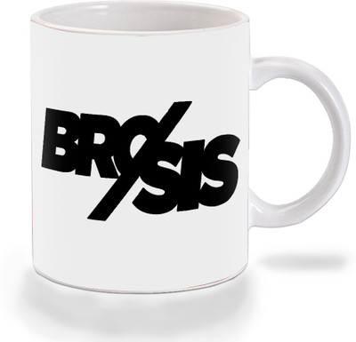 

Mooch Wale Brosis Ceramic Mug(325 ml), Multicolor