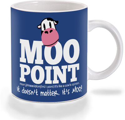

Mooch Wale Friends Joeys Moo Point Ceramic Mug(325 ml), Multicolor