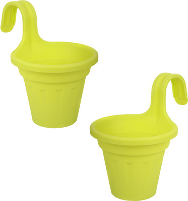 

Wonderland Railing bucket Plant Container Set(Pack of 2, Plastic)
