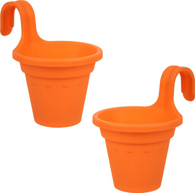 

Wonderland Railing bucket Plant Container Set(Pack of 2, Plastic)