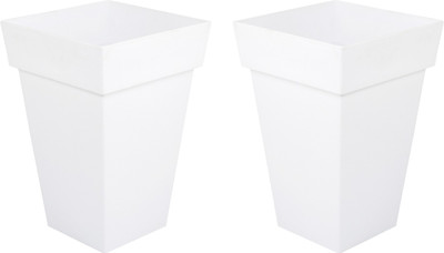 

Wonderland Rectangular pots Plant Container Set(Pack of 2, Plastic)